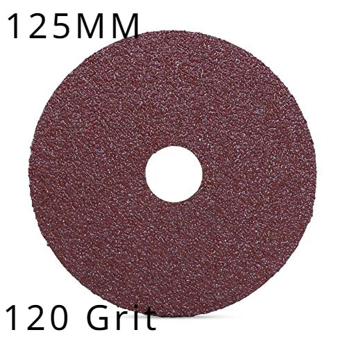 5" x 25PCS 125MM Calcined A/O Resin Fiber Sanding Grinding Disc 120Grit for Wood