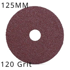 SATC 25PCS 5 inch 125MM Calcined A/O Resin Fiber Sanding Grinding Disc 120 Grit