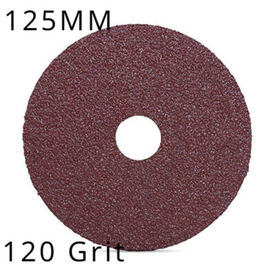 5'' x 25PCS 125MM Calcined A/O Resin Fiber Sanding Grinding Disc 120Grit for Wood
