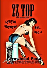 ZZ TOP Concert Poster 12"x18" FREE SHIPPING
