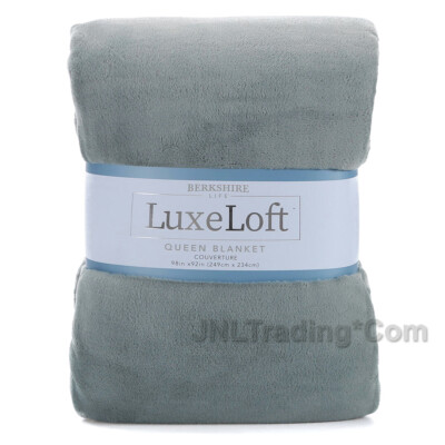 Berkshire LuxeLoft Queen Blanket – 249 X 234 Cm, Silver, Ultra-Soft Polyester, Machine Washable