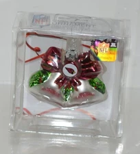 Boelter Topperscot NFL Blown Glass Holiday Glitter Bells Arizona Cardinals