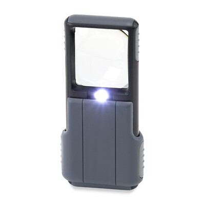 Small Pocket Magnifier 5x Aspheric Lens 5x Pop Out w LED Light Survival Tool New