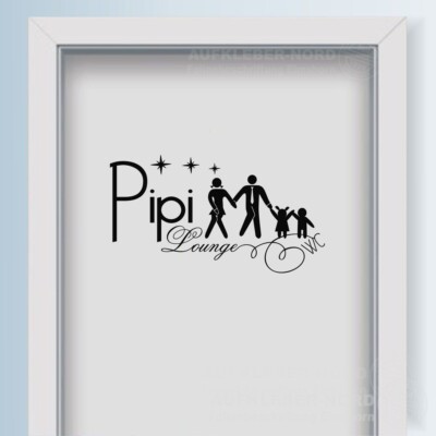 Pipi Lounge Familie 50cm WC Wandtattoo A11 Bad Türaufkleber Wandaufkleber Spruch