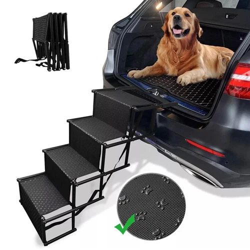 Dog Stair for Cars 4-step Folding Dog Steps Portable Loads up to 150 lbs - Picture 2 of 15