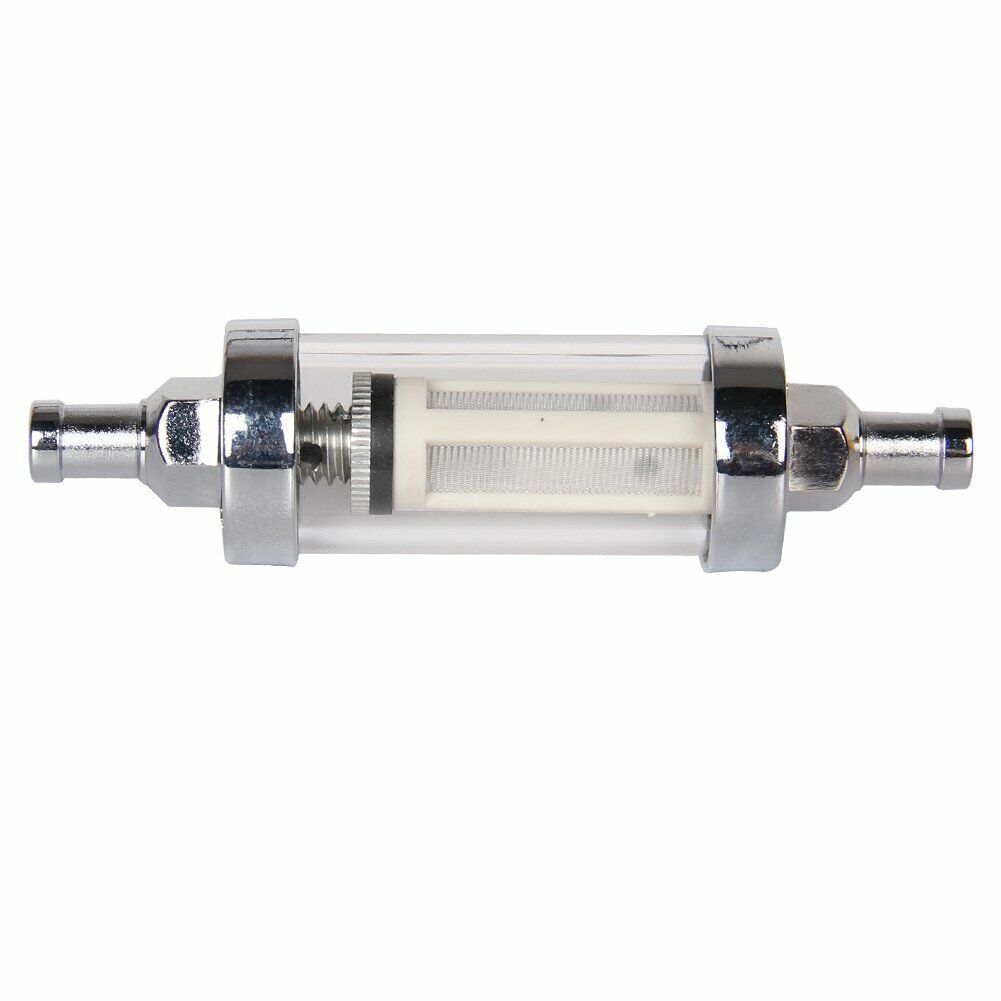 5/16" 8MM Blue Glass Petrol Diesel In-line Fuel Filter In & Out Motorcycle - Foto 2