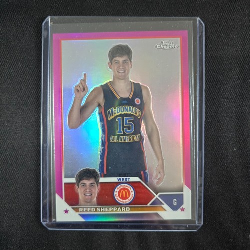 2023 Topps Chrome All American McDonalds REED SHEPPARD Yellow Auto /75 LOT 2 - Picture 5 of 6