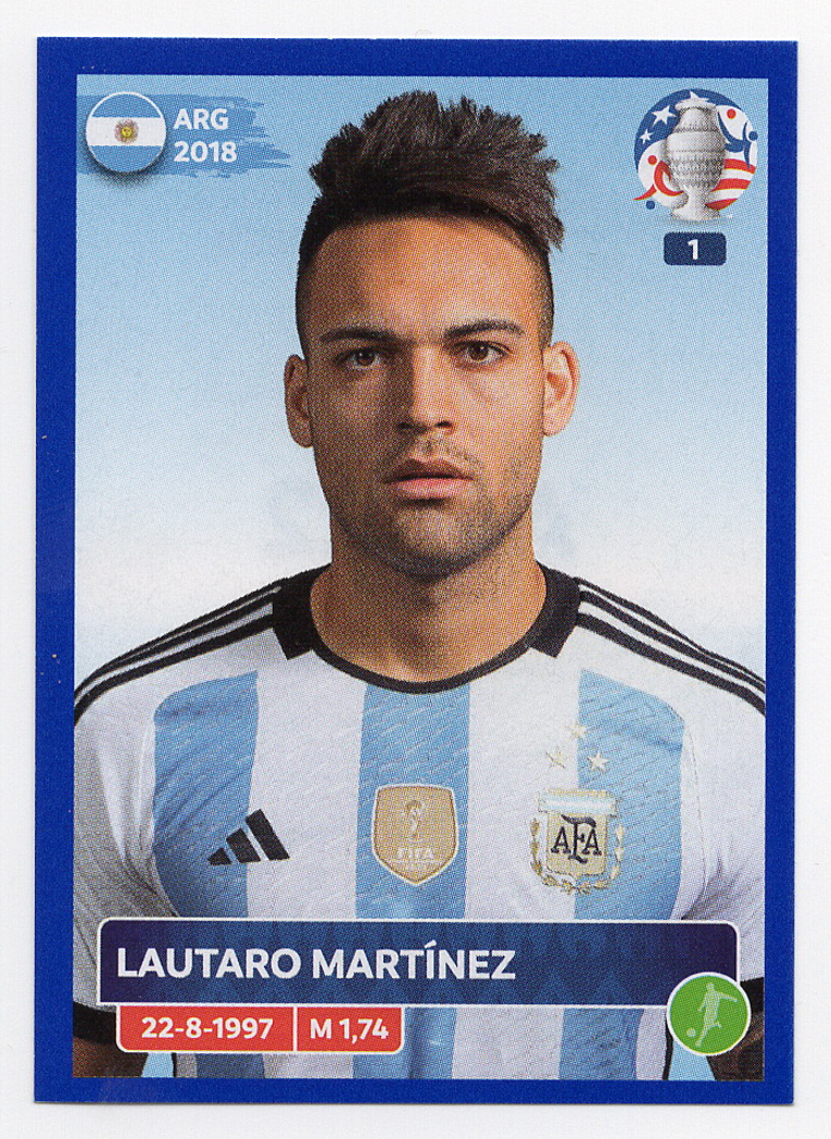 ARG22 Lautaro Martinez Argentina BLUE PARALLEL Panini Copa