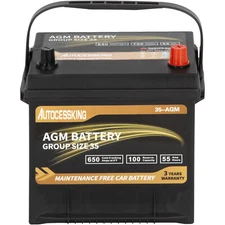 Platinum AGM Battery Group 35 12V 55AH 100RC 650CCA Rechargeable Car Battery