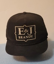 Vintage E J Brandy Black Corduroy Snapback Cap. FREE SHIPPING.