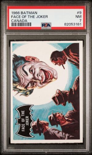 PSA 7 1966 O-Pee-Chee OPC Batman Black Bat #9 Face Of The Joker Rookie Canada - Picture 2 of 3