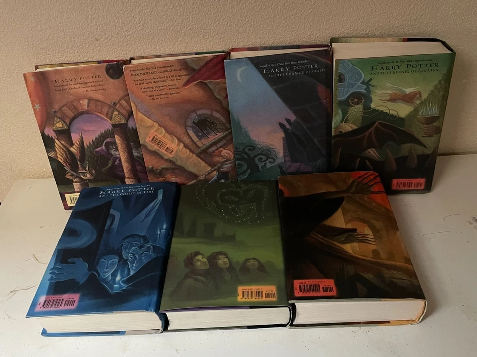 Complete Set of all 7 First Am Ed 1st Print Harry Potter HC DJ books Foto 2 de 4
