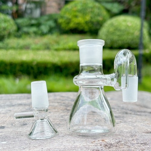 Mini 18mm 90° Dry Glass Ash Catcher for Tobacco Water Pipe Bong Bubbler +Bowl - Picture 4 of 5