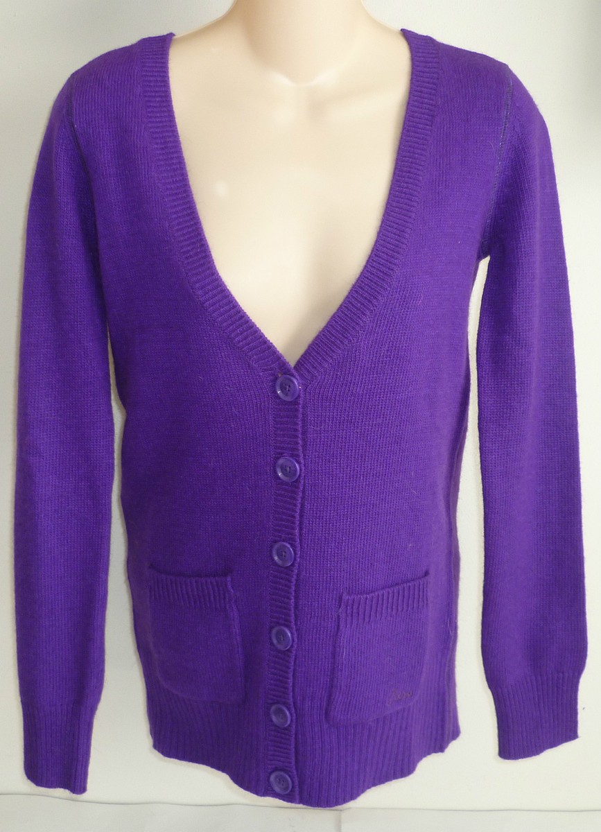 Womens AEROPOSTALE Solid Boyfriend Angora Wool Cardigan Sweater