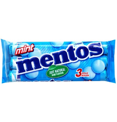 Mentos Minze Kaubonbon Dragees 3x38g