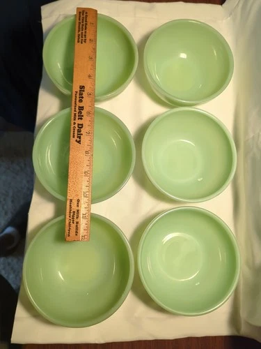 6 Fire King Jadeite 5" Soup Chili Cereal Bowls