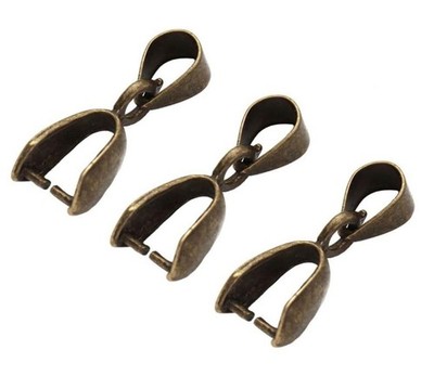 100pcs Pendant Clasp Pinch Bail Clip 18mm Tarnish Resistant Antique Bronze