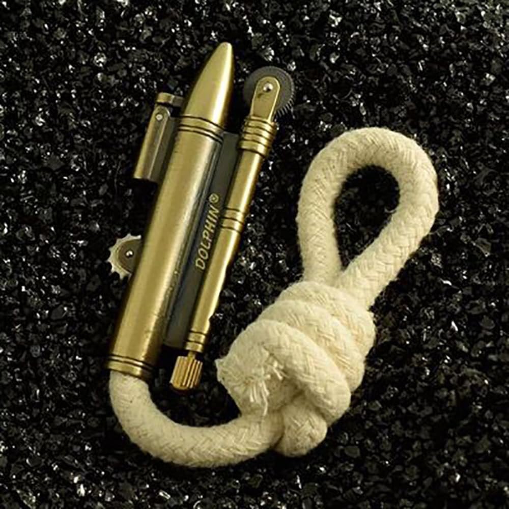 Vintage Trench Lighter, Rope Design, Windproof, Outdoor Camp