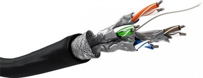 Goobay CAT 6 Outdoor Netzwerkkabel, S/FTP (PiMF), schwarz, 100m