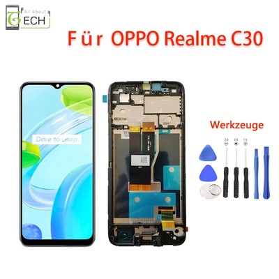 Für Oppo Realme C30 LCD Display mit Rahmen Touch Screen Bildschirm Werkzeug...