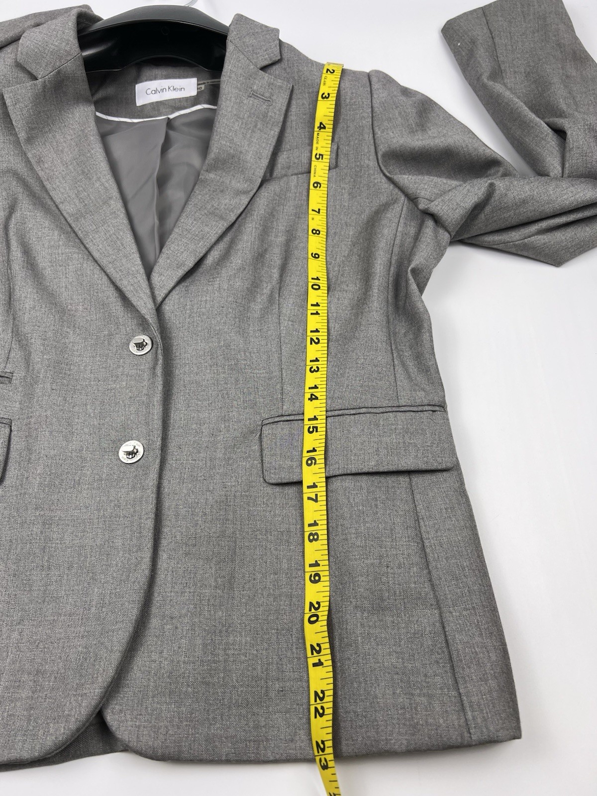 Calvin Klein Dress Women’s  10 Gray  Jacket Blazer Sheath 2 Piece Set Belted thumbnail 17