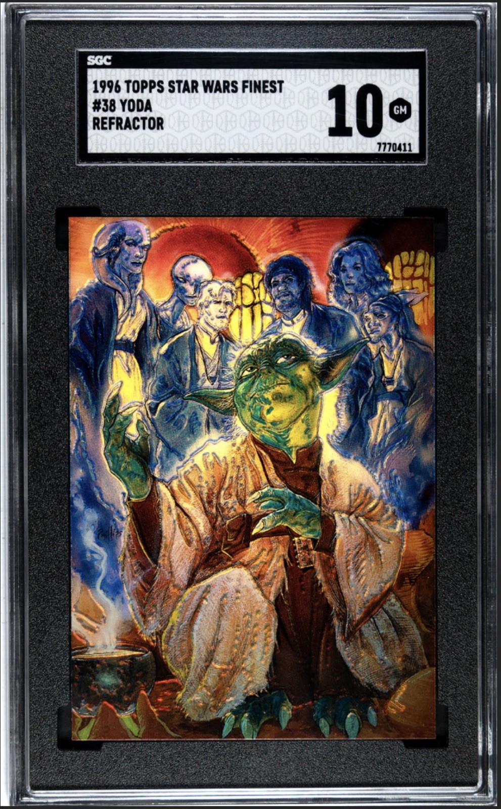 Yoda 1996 Topps Star Wars Finest Refractor Gold SGC 10 GEM MT #38