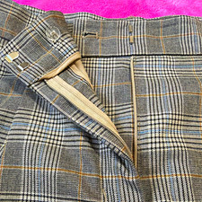 Nine West Women's Gray Plaid Pleated Front Straight Leg Dress Pants Pockets