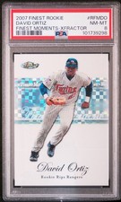 2007 Topps Finest David Ortiz Rookie Moments RC X Fractors #/25 Twins PSA 8