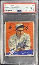 1934 Goudey #23 Charley Gehringer PSA 4.5 VG-EX+ Well Centered New Label