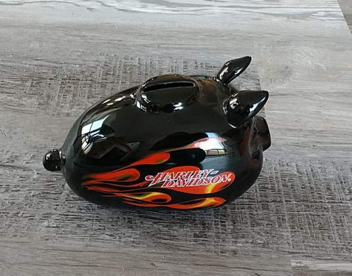 Harley Davidson - Flames Design Black Hog - Gas Tank Piggy Bank - 2007