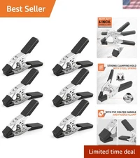 Versatile 6" Spring Clamps Set – 6-Piece Nickel-Plated Steel Essentials