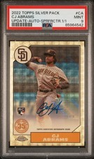 Marketplace image: 2022 TOPPS CHROME SILVER PACK CJ ABRAMS RC SUPERFRACTOR AUTO 1/1 PSA 9 PADRES