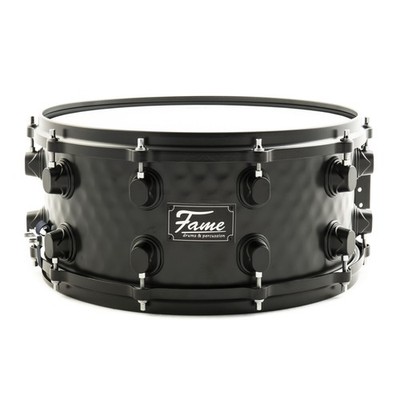 FSS-65 Snare Drum 14x6.5 Hammered Black Steel Remo Skins Die-Cast Hoops Sticks