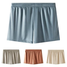 Men's Loose Fit IceSilk Boxer Shorts Breathable Trunks for Leisure Time
