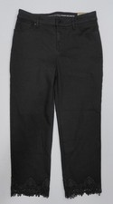 Chico's Womens Black Girlfriend Straight Ankle Jeans Size 1.5 10 