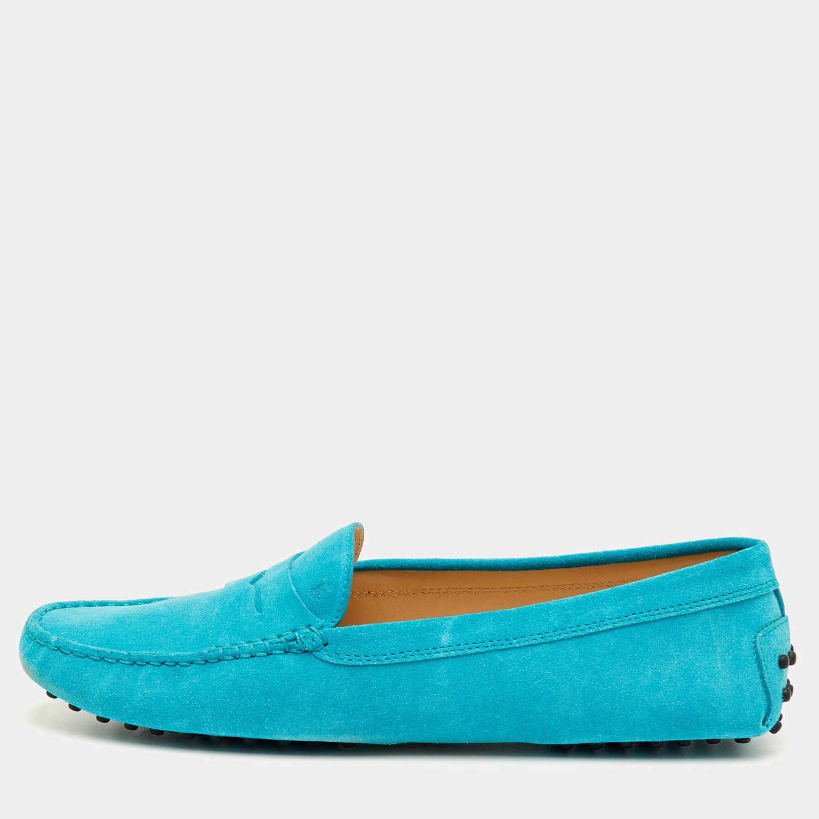 Tods Gommino Size 42 Turquoise Suede Driver Loafers