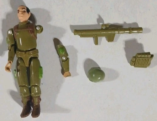 Vintage 1982 GI Joe Action Figure ZAP Bazooka Pack Helmet Straight Arm V1 Read