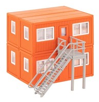 Faller H0 130135 4X Baucontainer, Orange, Profilblech- Container - Neu