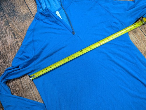 Felpa con cappuccio mezza zip Lululemon Metal Vent Tech blu uomo taglia XL usata in ottime condizioni - Foto 10 di 13