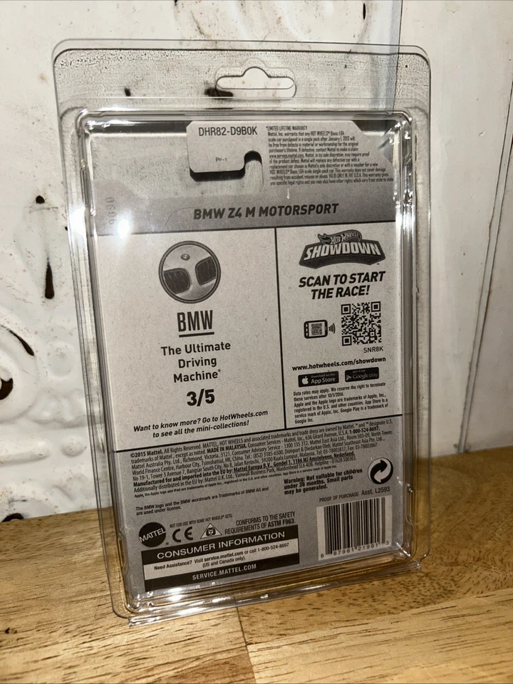 风火轮 宝马 Z4 M 摩托车 黑色 "44" 宝马系列 3/5 HTF 全新带盒 — 第 3/4 张图片