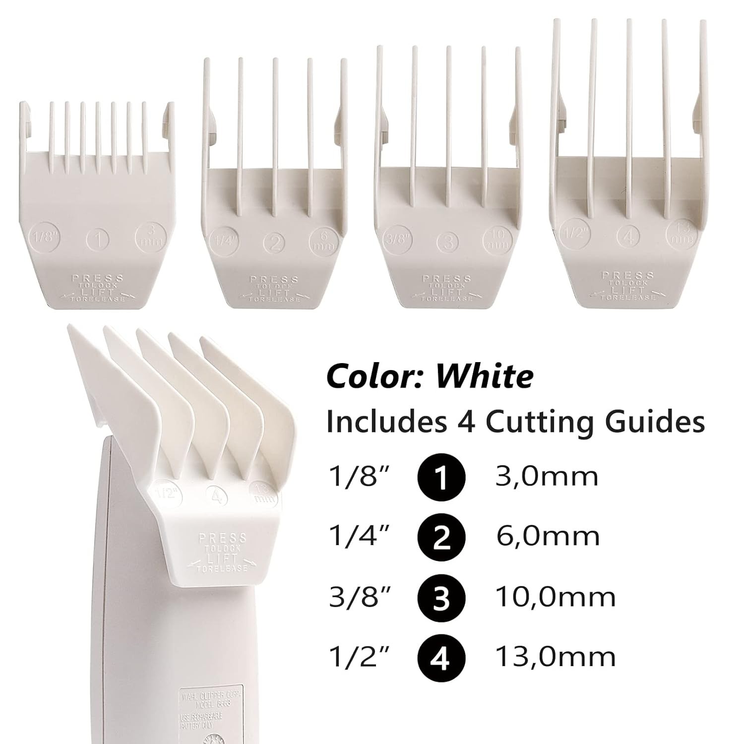 Professional Peanut Clipper Guards - 4-Piece Clipper Guides For Wahl Peanut