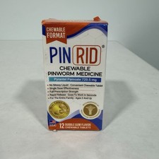 PinRid Pyrantel Chewable Pinworm Tablets for Humans, Pyrantel Pamoate, exp 2/27