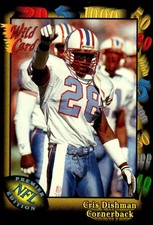 1991 Wild Card ** Cris Dishman Rookie Houston Oilers #143. rookie card picture