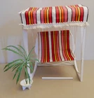 1963 Vintage BARBIE Doll Stripe LAWN Swing & Planter set #0411 *Read & See