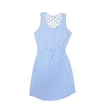 Adrienne Vittadini Tank Dress Womens S Periwinkle Blue Lace Back Casual Summer