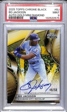 2025 Topps Chrome Black Gold Mini Diamond #CBA-BJ Bo Jackson PSA 9 MINT Auto 49/