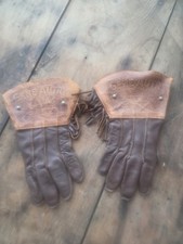 Roy Rogers 1950's child's brown leather/suede gloves Size 6