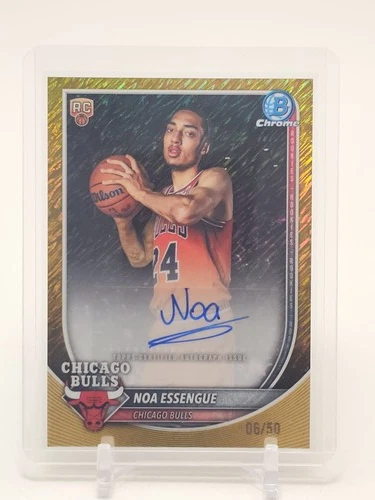 NOA ESSENGUE 2025-26 BOWMAN CHROME GOLD SHIMMER ROOKIE AUTO /50 #BCA-NE Q5300