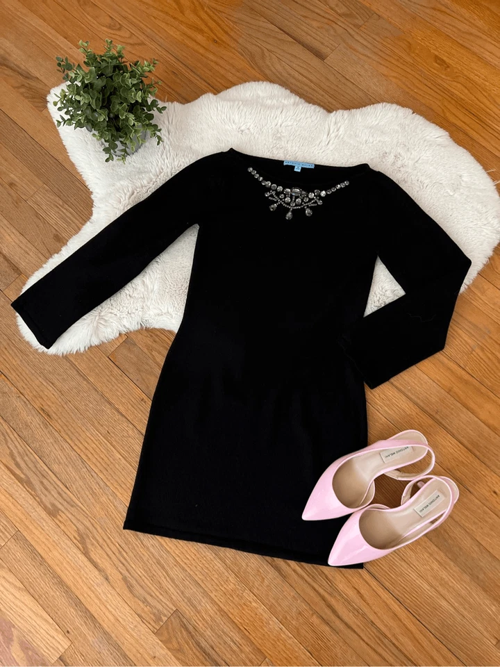 Vestido Suéter Antonio Melani Lana Merino Joya Negro Talla M Foto 2 de 4