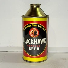 Blackhawk NOVELTY / REPLICA cone top beer can, paper label